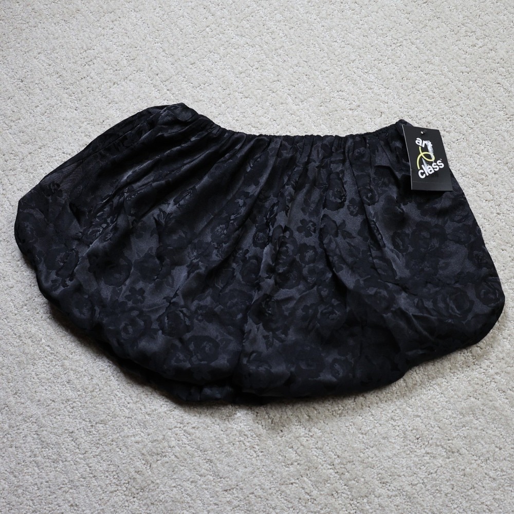 Art Class Girls Ebony Black Floral Jacquard Bubble Skirt Size M 8 NWT